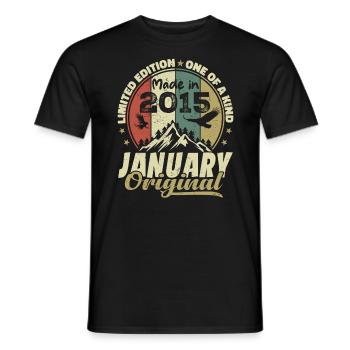 Anniversaire Janvier 2015 - Original Janvier 2015 - T-shirt homme - noir - Devant - AI Model Male 178 light (178cm)