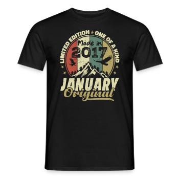 Geburtstag Januar 2017 - Original Januar 2017 - Männer T-Shirt - Schwarz - Vorne - AI Model Male 178 light (178cm)