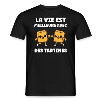 Tartine - T-shirt homme - noir - Devant - AI Model Male 178 light (178cm)