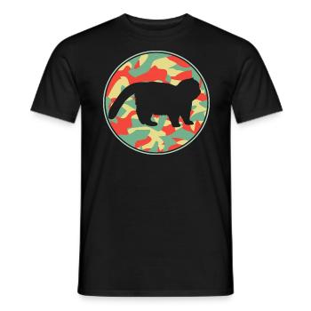 Vintage Katze Exotisch Kurzhaar - Männer T-Shirt - Schwarz - Vorne - AI Model Male 178 light (178cm)