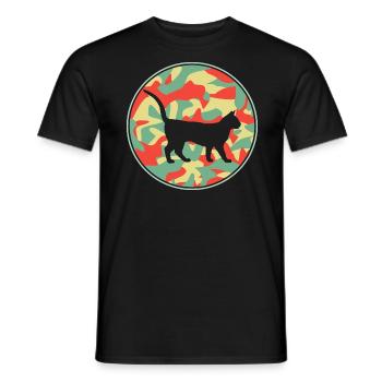 Vintage Bengalische Katze - Männer T-Shirt - Schwarz - Vorne - AI Model Male 178 light (178cm)