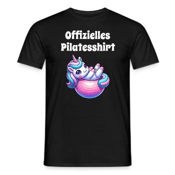 Offizielles Pilatesshirt Süßes Einhorn Fitness - Männer T-Shirt - Schwarz - Vorne - AI Model Male 178 light (178cm)