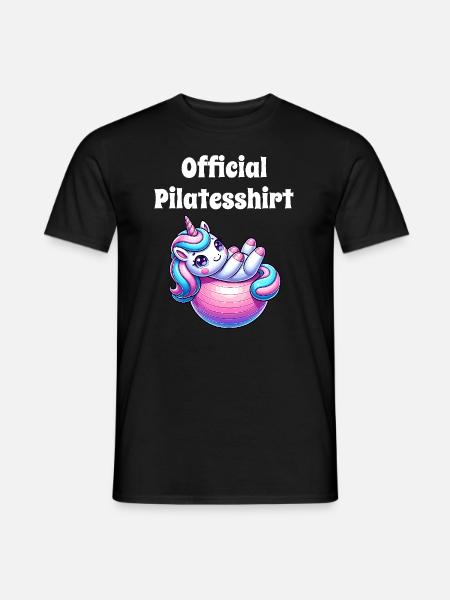 Offizielles Pilatesshirt – Süßes Einhorn Fitness - Männer T-Shirt - Schwarz