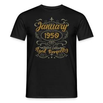 Janvier Cadeau D'anniversaire Nées En Janvier 1950 - T-shirt homme - noir - Devant - AI Model Male 178 light (178cm)
