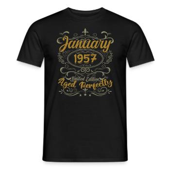 January Birthday Gift Born In January 1967 - Men's T-Shirt - black - Front - AI Model Male 178 light (178cm)