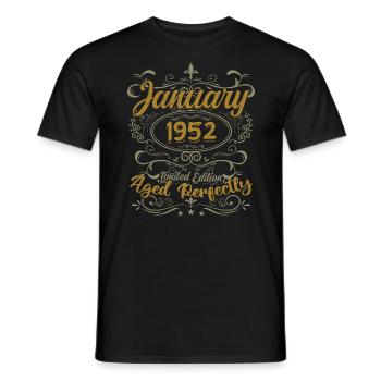 Janvier Cadeau D'anniversaire Nées En Janvier 1952 - T-shirt homme - noir - Devant - AI Model Male 178 light (178cm)