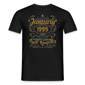 Janvier Cadeau D'anniversaire Nées En Janvier 1995 - T-shirt homme - noir - Devant - AI Model Male 178 light (178cm)