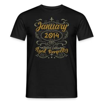 Janvier Cadeau D'anniversaire Nées En Janvier 2014 - T-shirt homme - noir - Devant - AI Model Male 178 light (178cm)