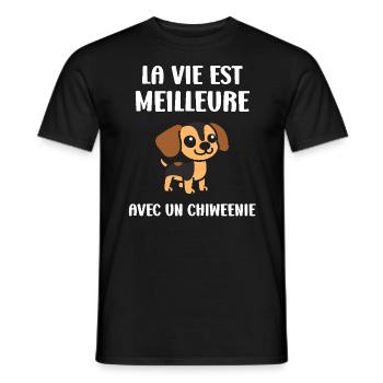Chiweenie - T-shirt homme - noir - Devant - AI Model Male 178 light (178cm)
