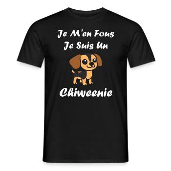 Chiweenie - T-shirt homme - noir - Devant - AI Model Male 178 light (178cm)