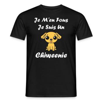 Chiweenie - T-shirt homme - noir - Devant - AI Model Male 178 light (178cm)