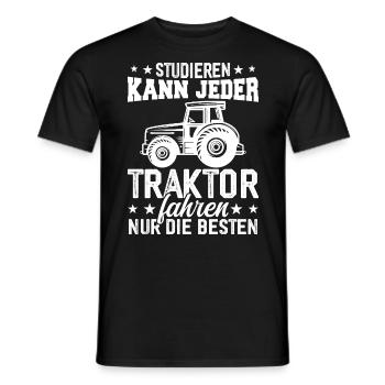 Anyone can study tractor driving only the best - Men's T-Shirt - black - Front - AI Model Male 178 light (178cm)