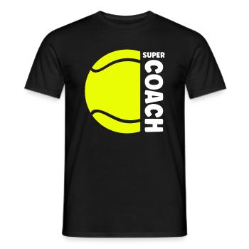 Tennis Coach - Men's T-Shirt - black - Front - AI Model Male 178 light (178cm)