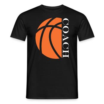 Coach de Basketball - Men's T-Shirt - black - Front - AI Model Male 178 light (178cm)