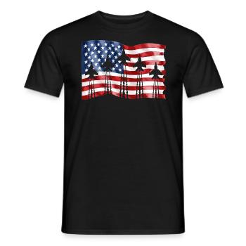 Amerikanische Kampfjets 4. Juli - Männer T-Shirt - Schwarz - Vorne - AI Model Male 178 light (178cm)