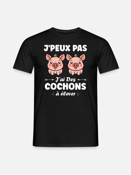 cochon - T-shirt homme - noir