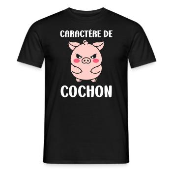 cochon - T-shirt homme - noir - Devant - AI Model Male 178 light (178cm)