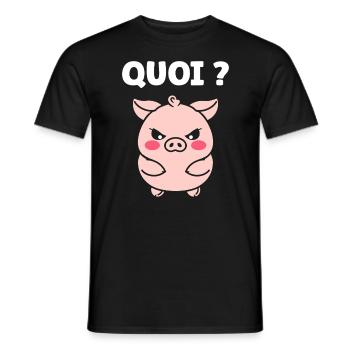 cochon - T-shirt homme - noir - Devant - AI Model Male 178 light (178cm)