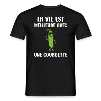 Zucchini Humor - Men's T-Shirt - black - Front - AI Model Male 178 light (178cm)