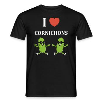 Humour Cornichon - T-shirt homme - noir - Devant - AI Model Male 178 light (178cm)