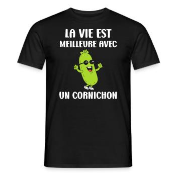 Humour Cornichon - T-shirt homme - noir - Devant - AI Model Male 178 light (178cm)