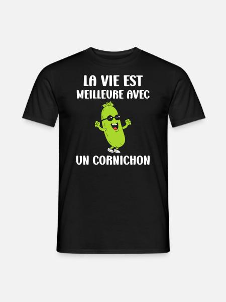 Humour Cornichon - T-shirt homme - noir