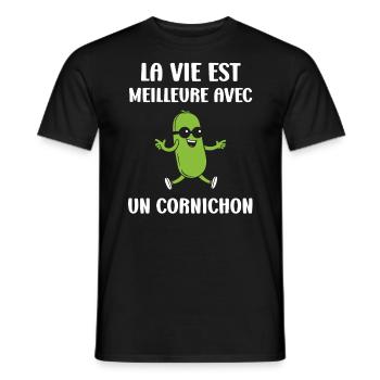 Humour Cornichon - T-shirt homme - noir - Devant - AI Model Male 178 light (178cm)