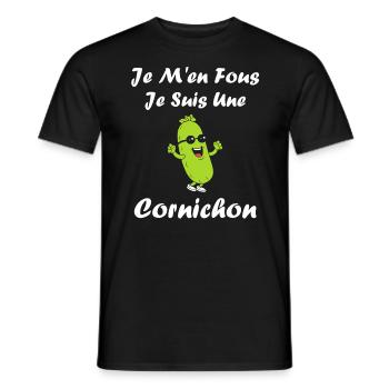 Humour Cornichon - T-shirt homme - noir - Devant - AI Model Male 178 light (178cm)