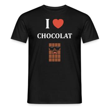 Humour Chocolat - T-shirt homme - noir - Devant - AI Model Male 178 light (178cm)