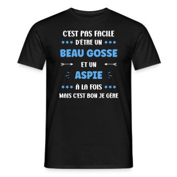 Aspie - T-shirt homme - noir - Devant - AI Model Male 178 light (178cm)