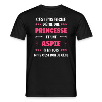 Aspie - T-shirt homme - noir - Devant - AI Model Male 178 light (178cm)