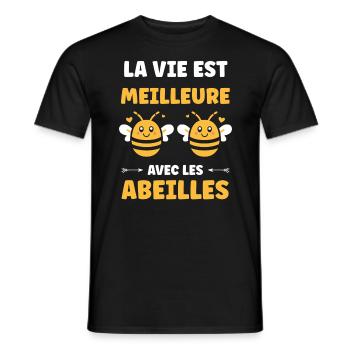 Abeille - T-shirt homme - noir - Devant - AI Model Male 178 light (178cm)