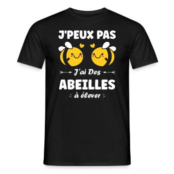 Abeille - T-shirt homme - noir - Devant - AI Model Male 178 light (178cm)