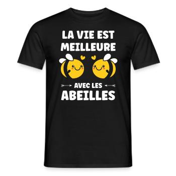 Abeille - T-shirt homme - noir - Devant - AI Model Male 178 light (178cm)