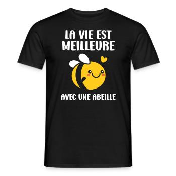 Abeille - T-shirt homme - noir - Devant - AI Model Male 178 light (178cm)