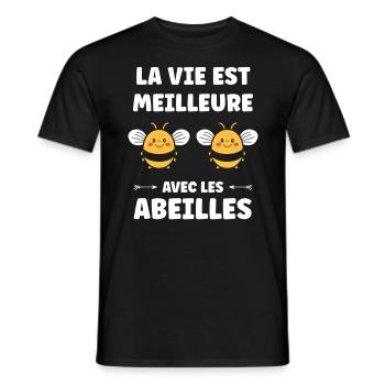 Abeille - T-shirt homme - noir - Devant - AI Model Male 178 light (178cm)