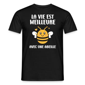 Abeille - T-shirt homme - noir - Devant - AI Model Male 178 light (178cm)