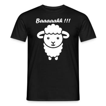 Sheep - Men's T-Shirt - black - Front - AI Model Male 178 light (178cm)