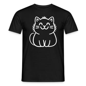Persian cat - Men's T-Shirt - black - Front - AI Model Male 178 light (178cm)