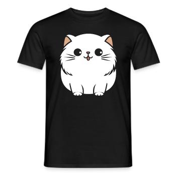 Persian cat - Men's T-Shirt - black - Front - AI Model Male 178 light (178cm)