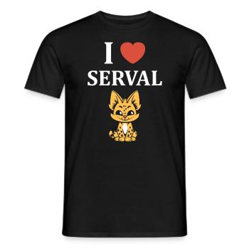 Serval - Männer T-Shirt - Schwarz - Vorne - AI Model Male 178 light (178cm)