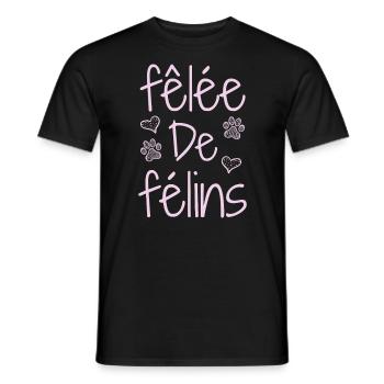 GEKNACKT MIT KATZEN! (chat) - Wortspiele - François - Männer T-Shirt - Schwarz - Vorne - AI Model Male 178 light (178cm)