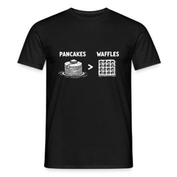 Pfannkuchen über Waffeln - Männer T-Shirt - Schwarz - Vorne - AI Model Male 178 light (178cm)
