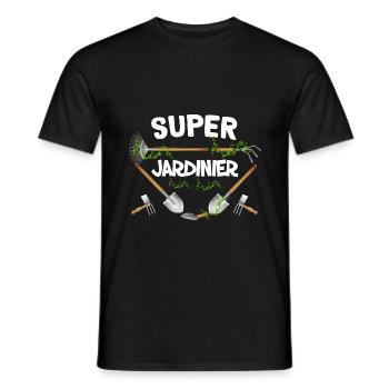 Super jardinier - T-shirt homme - noir - Devant - AI Model Male 178 light (178cm)