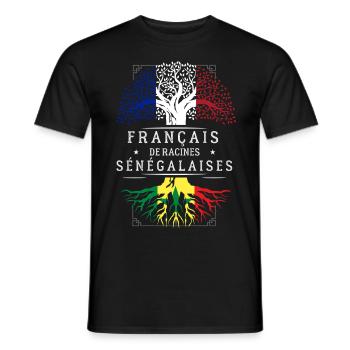 Racines Sénégalaises - T-shirt homme - noir - Devant - AI Model Male 178 light (178cm)