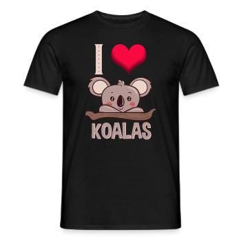 Koala Koala Bear Love Funny Gift - Men's T-Shirt - black - Front - AI Model Male 178 light (178cm)