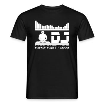 DJ EQUALIZER HARD FAST LOUD - Men's T-Shirt - black - Front - AI Model Male 178 light (178cm)