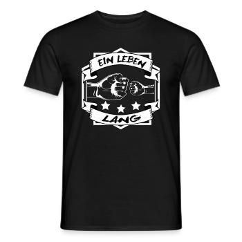 Vater und Sohn - Spruch - Ein leben lang - Fäuste - Männer T-Shirt - Schwarz - Vorne - AI Model Male 178 light (178cm)