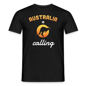 l'australie appelle kangourou - T-shirt homme - noir - Devant - AI Model Male 178 light (178cm)