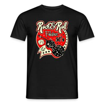 Rockabilly Music Retro Années 50 Sock Hop Dance Rockers - T-shirt homme - noir - Devant - AI Model Male 178 light (178cm)